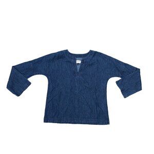 UNIVERSAL THREAD Denim Jean Tunic Shirt Women's XS Blue Blouse Long Sleeve​​​​